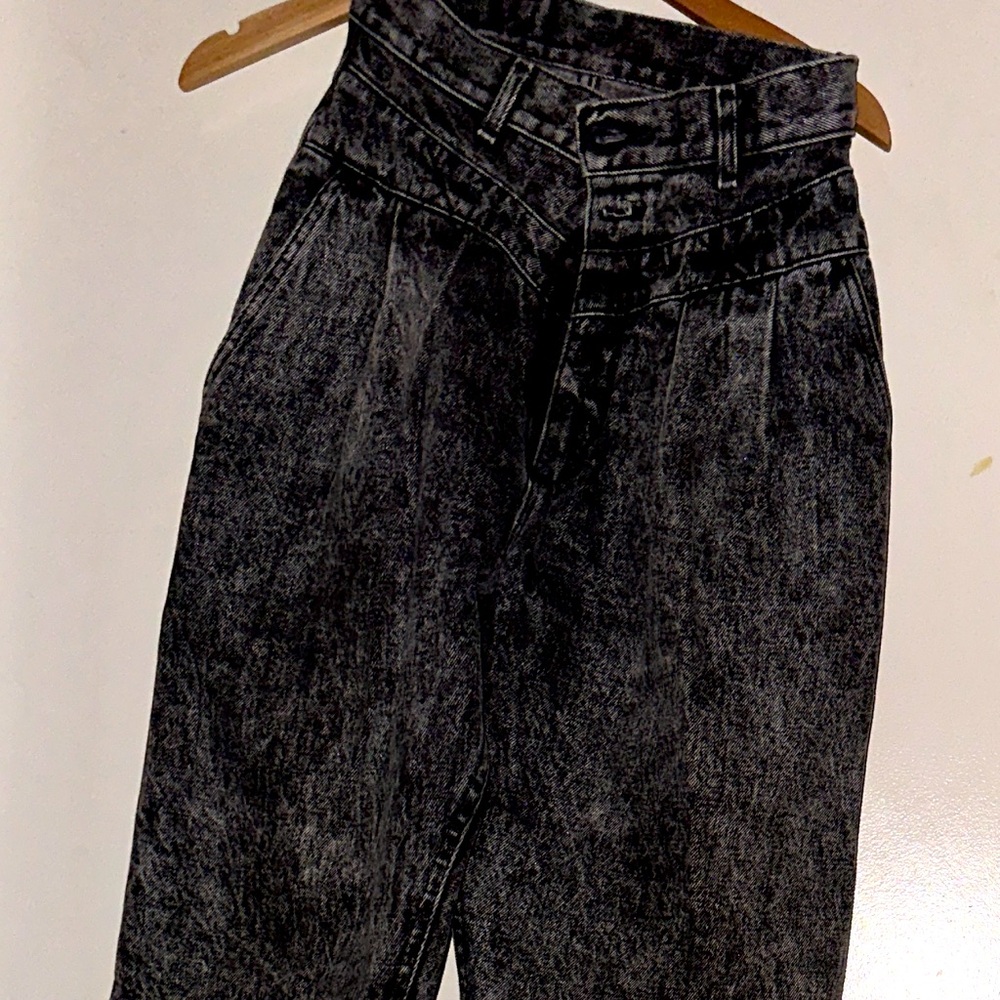 Acid wash high waist paper bag jeans - Picture 1 of 6